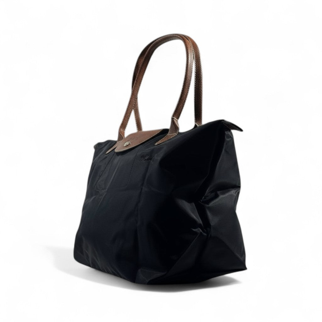 🖤 Longchamp Le Pliage Large Tote – Black & Cognac Edition 🖤