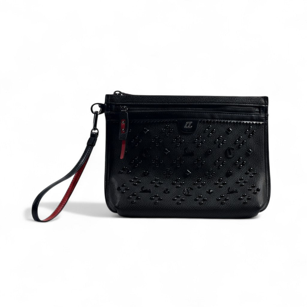 Christian Louboutin Black Studded Clutch 🖤✨ | Luxury Designer Wristlet Bag