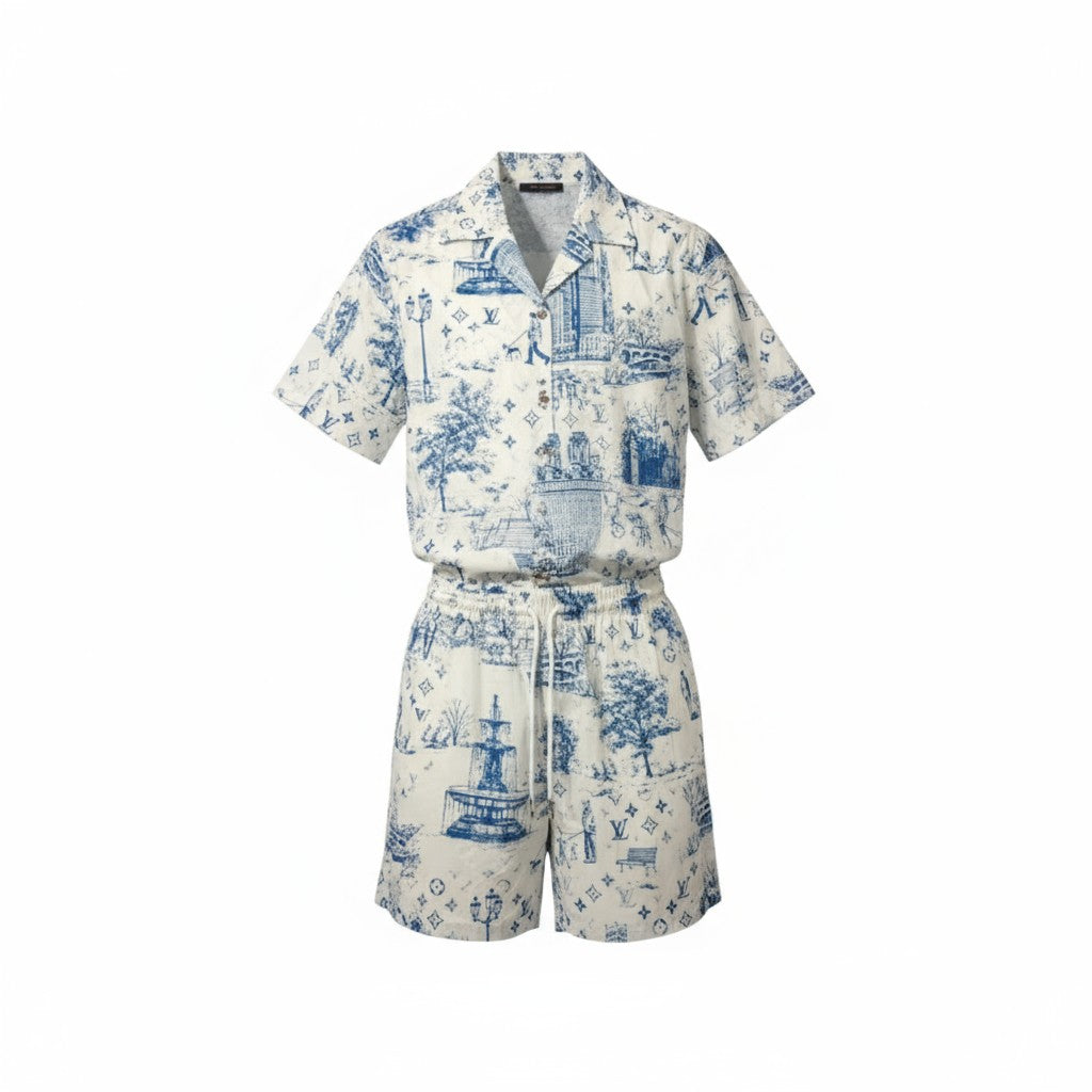 💙 Louis Vuitton Toile de Jouy Set – Parisian Art Meets Summer Vibes 🏛️