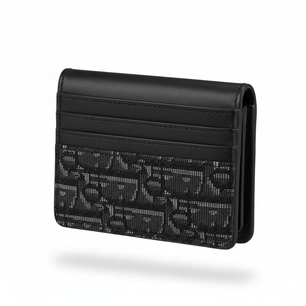 Dior Oblique Slim Card Holder – Black Monogram Luxury Wallet 🖤✨