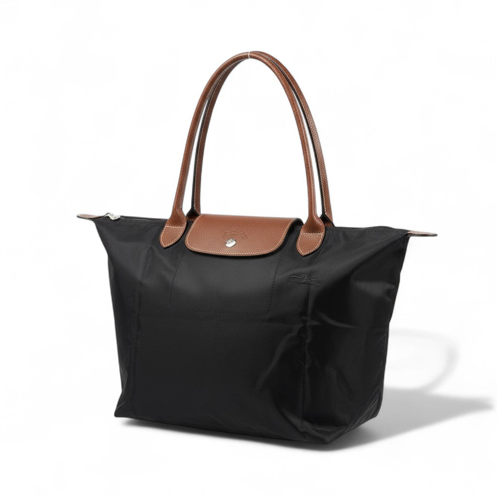 🖤 Longchamp Le Pliage Large Tote – Black & Cognac Edition 🖤