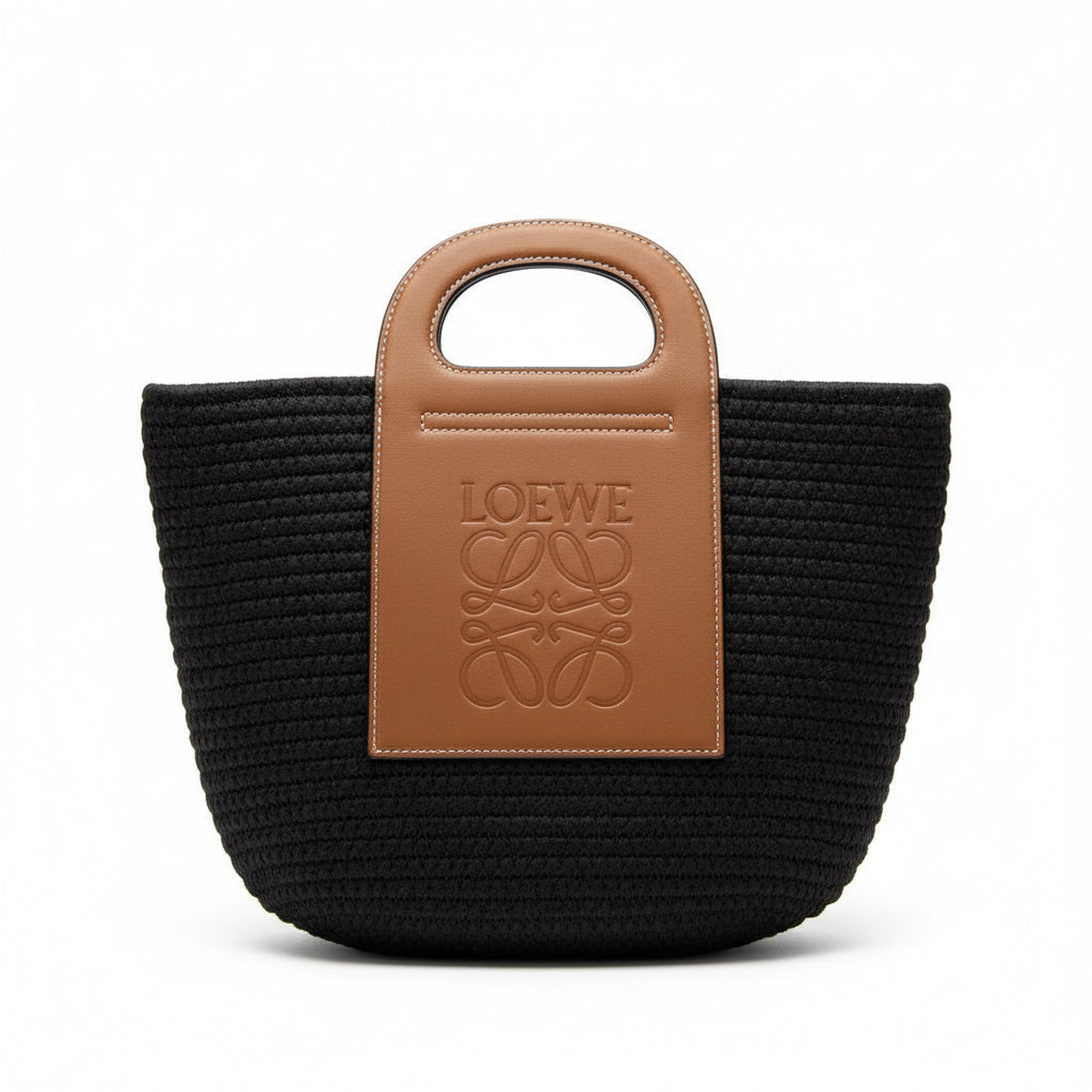 Loewe Logo Crochet Tote Bag – Elegant Summer Statement 🖤🤎👜