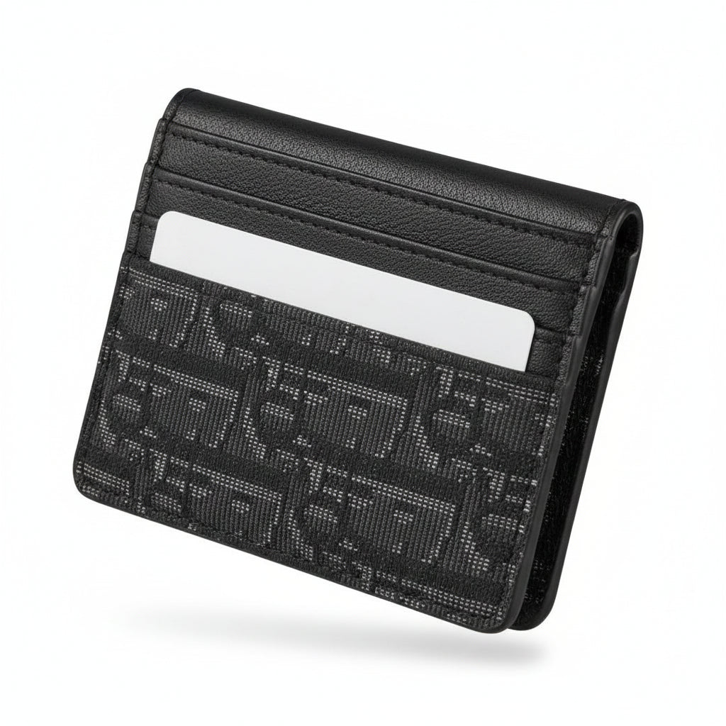 Dior Oblique Slim Card Holder – Black Monogram Luxury Wallet 🖤✨