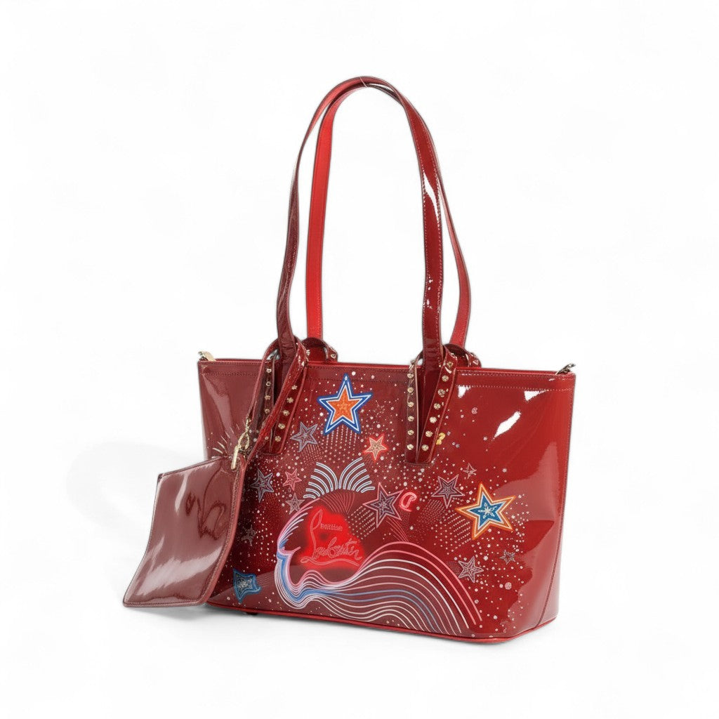❤️ Christian Louboutin-Inspired “Starburst” Patent Tote — Red Edition ❤️