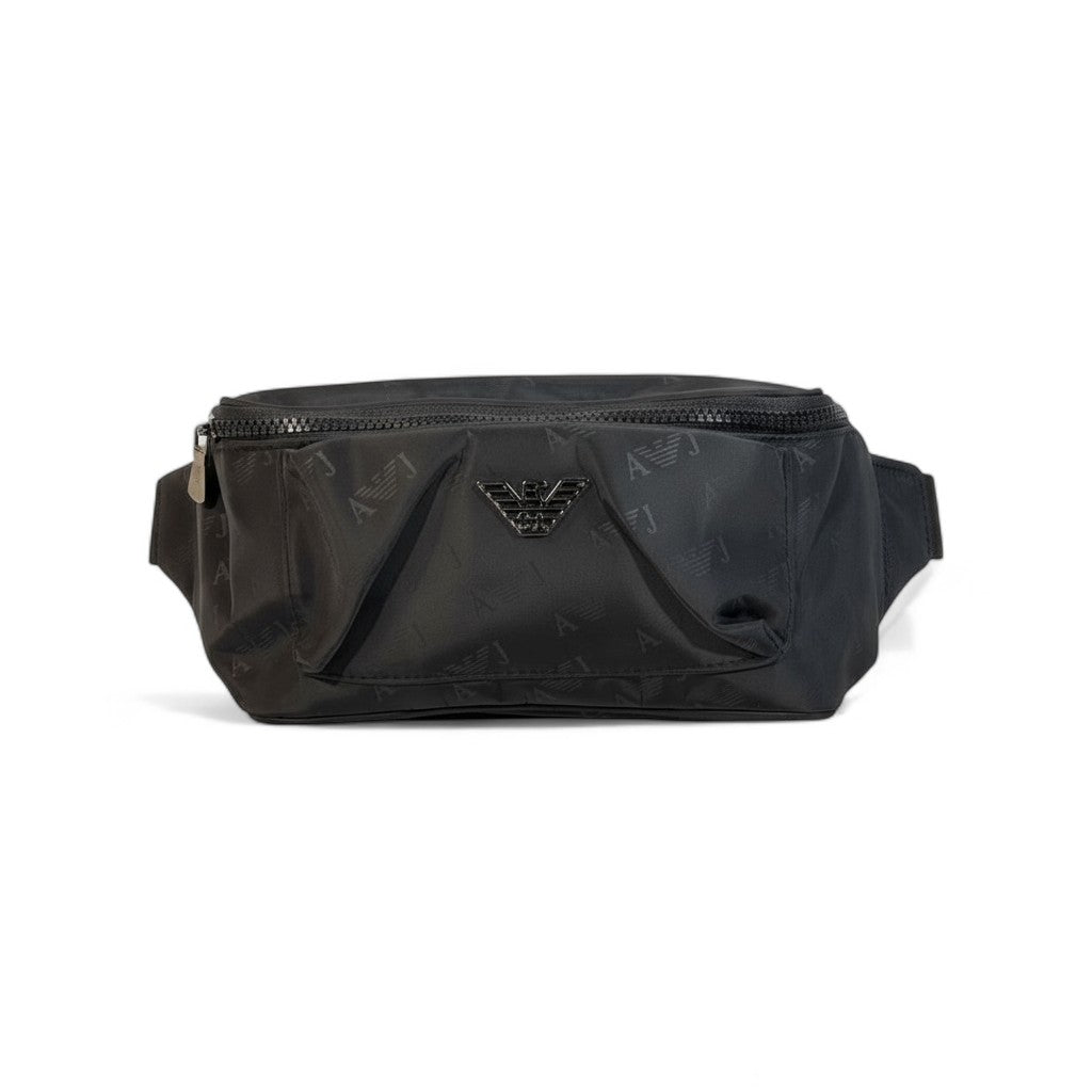 Emporio Armani EA7 Black Belt Bag 🖤 | Luxury Monogram Crossbody Pouch for Everyday Style