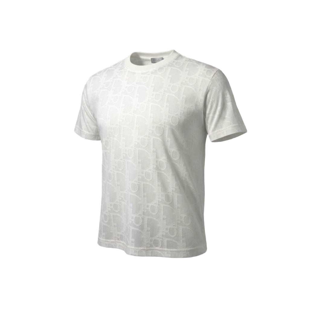 🤍 Dior All-Over Monogram Tee – Whiteout Luxury Elegance ✨