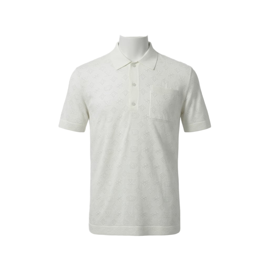 🤍 Louis Vuitton Monogram Knit Shirt – Elegant Texture, Timeless Style ✨