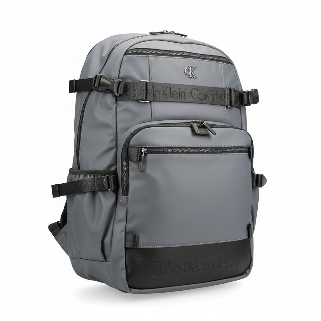 Calvin Klein Jeans Grey Backpack – Urban Utility with Signature Style 🎒🖤