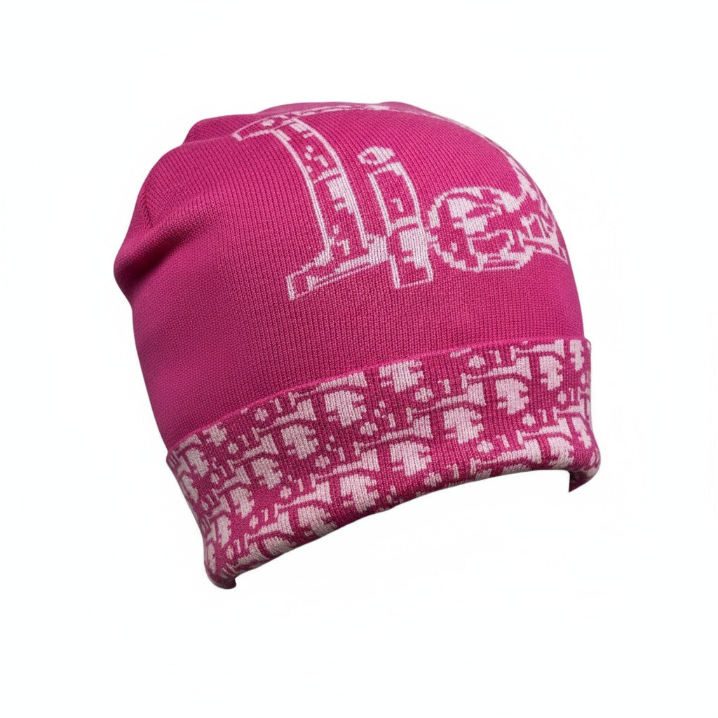 💗 Dior Pink Monogram Beanie | Christian Dior Knit Logo Hat