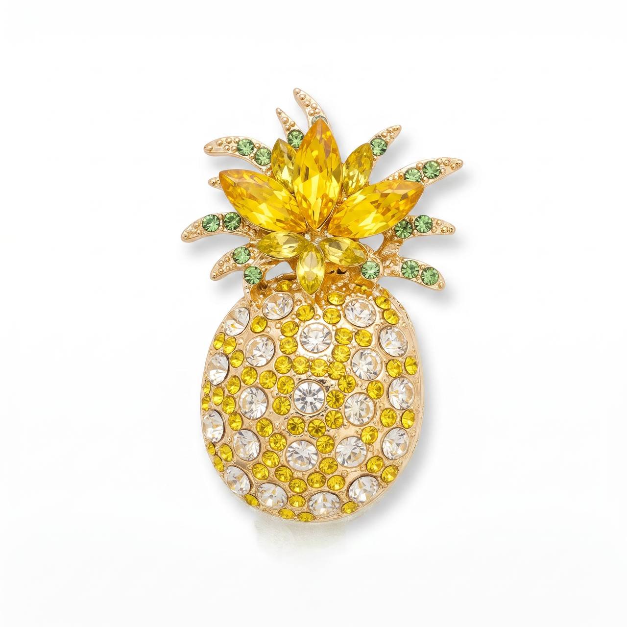๐โจ Golden Crystal Pineapple Statement Brooch ๐ - MASTERPIECE