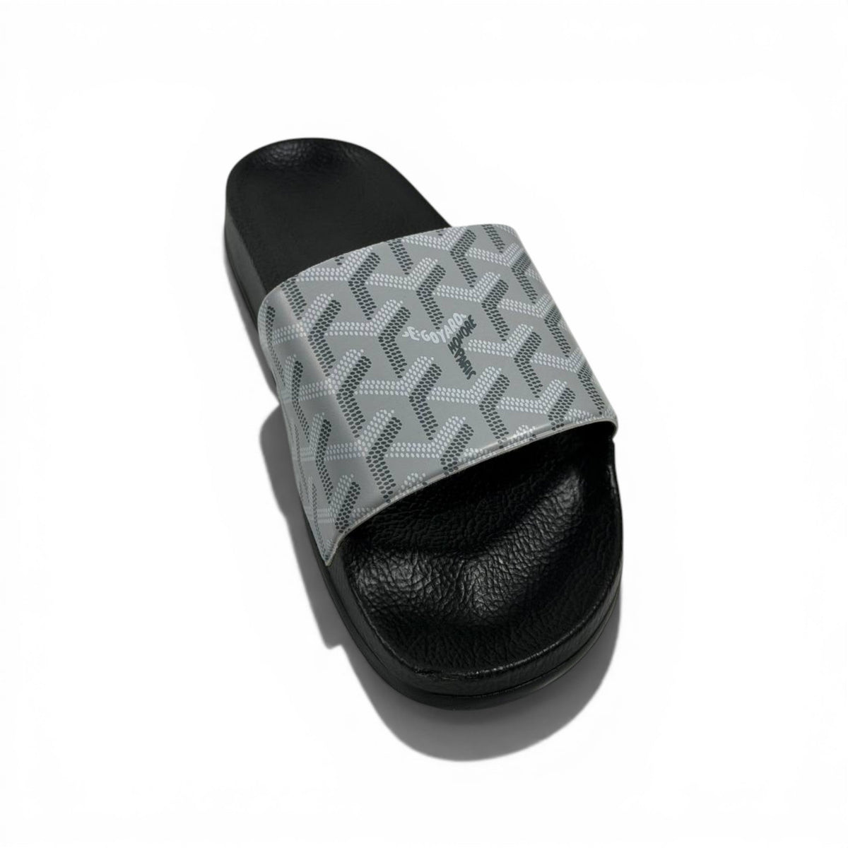 ⚪✨ Goyard Pattern Slides – Ice Grey Luxury Edition 💎🩴 - MASTERPIECE