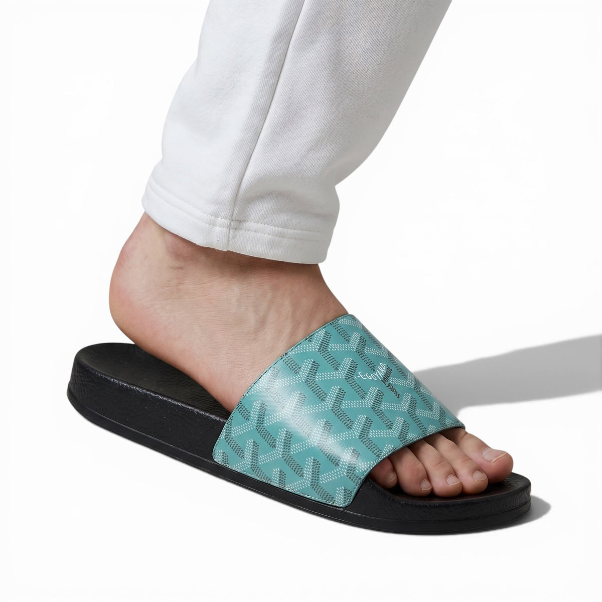 🟢✨ Goyard Pattern Slides – Mint Green Luxury Edition 💎🩴 - MASTERPIECE
