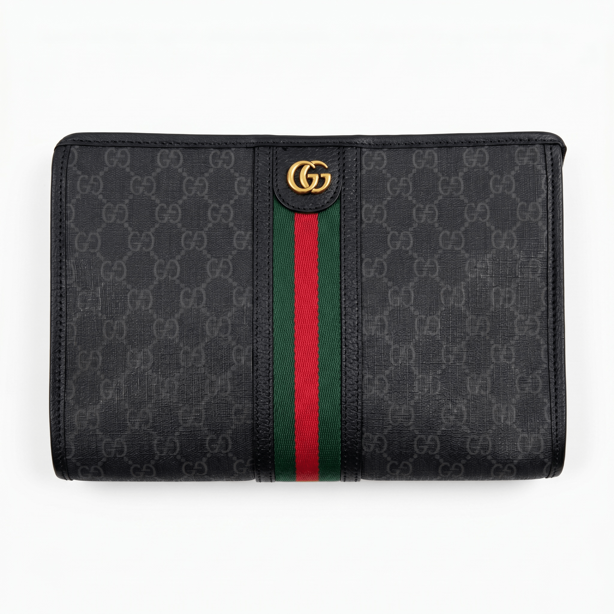 Gucci Black GG Supreme Web Stripe Clutch 🖤💚❤️✨🔥 - MASTERPIECE