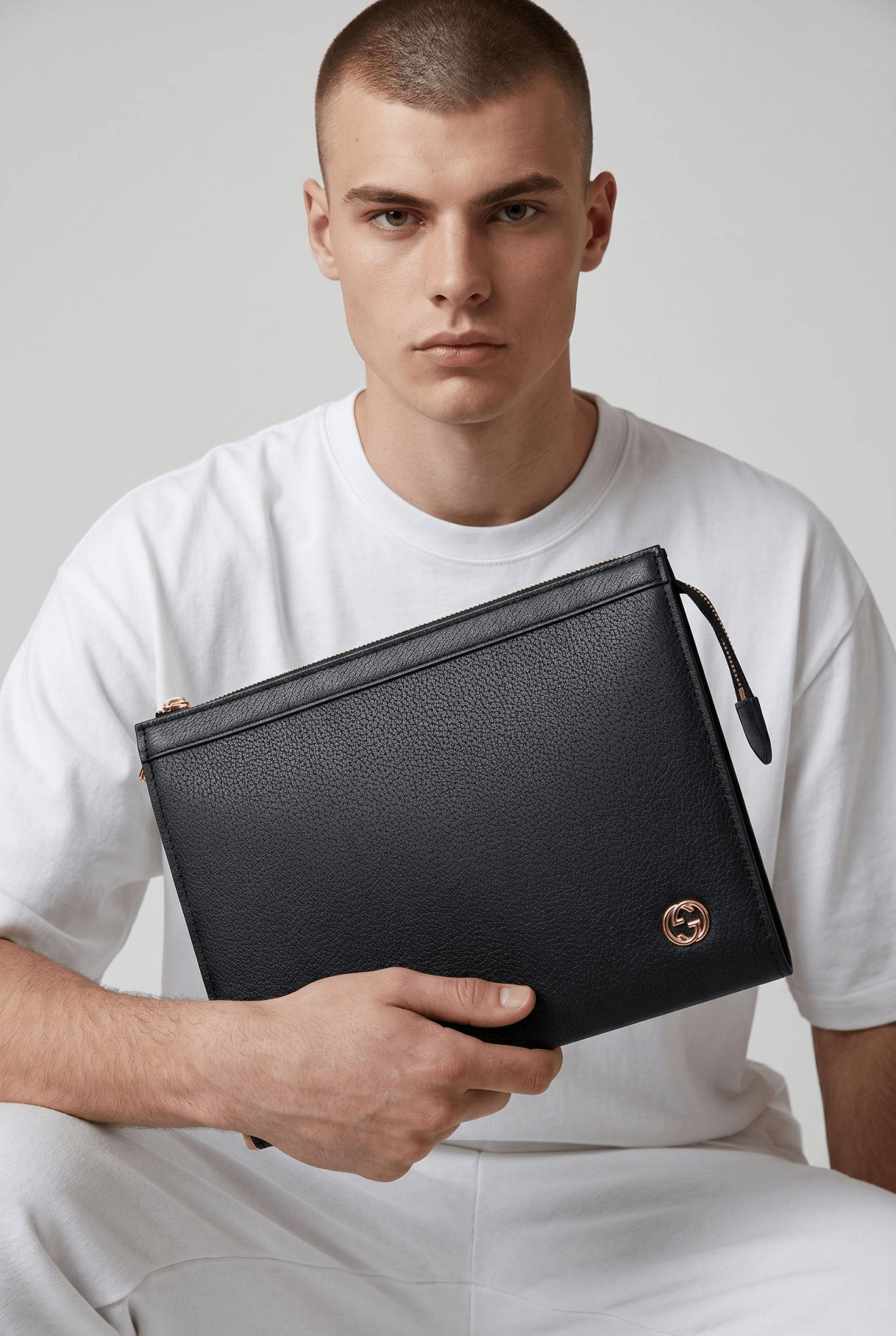 Gucci Black Leather Interlocking G Clutch Bag 🖤✨💼🔥 - MASTERPIECE