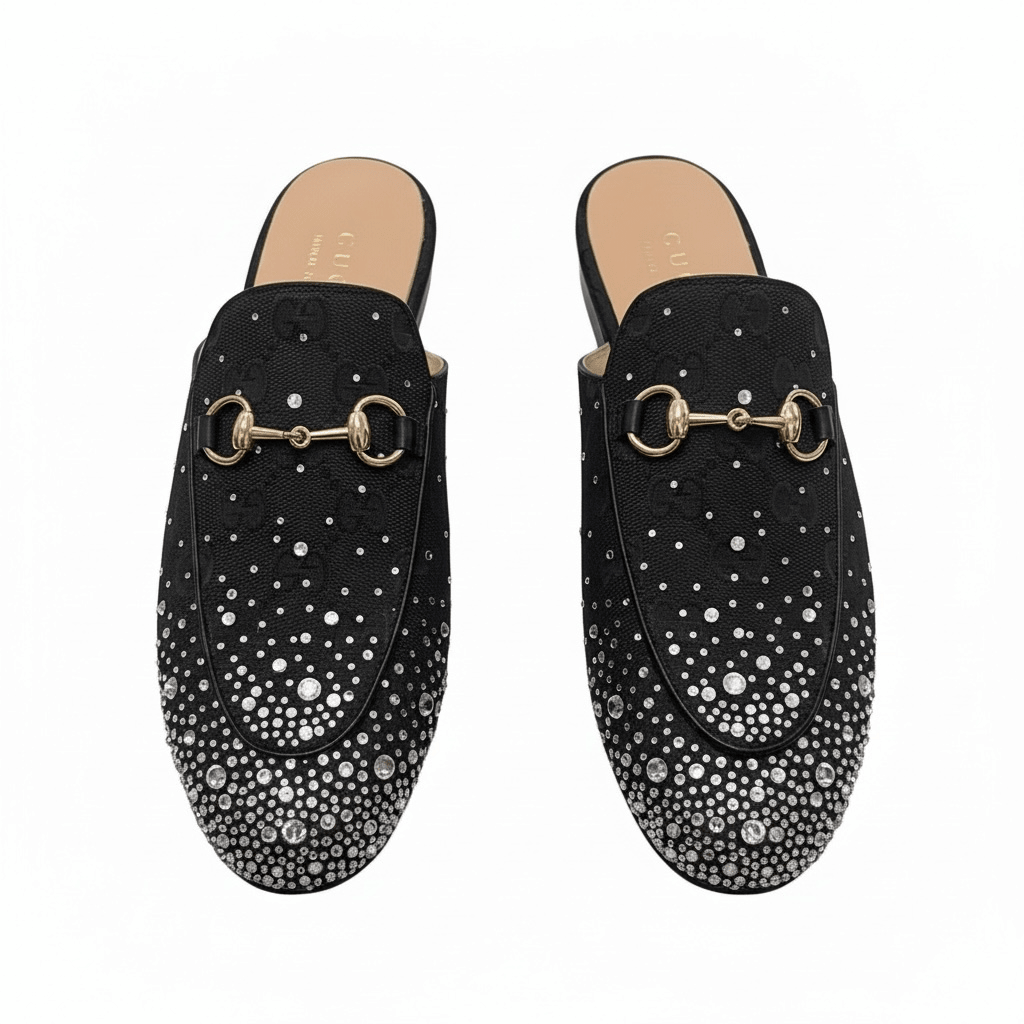 GUCCI Crystal Horsebit Mules 🖤✨ | Glam Statement Luxury - MASTERPIECE