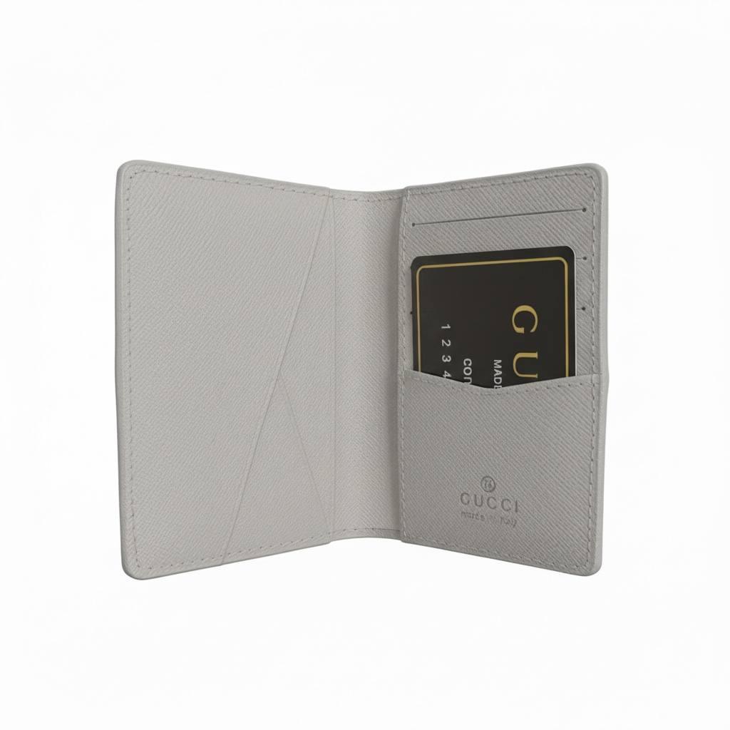 GUCCI Embossed white Card Holder 🩶✨ | Minimal Luxury Everyday Essential - MASTERPIECE