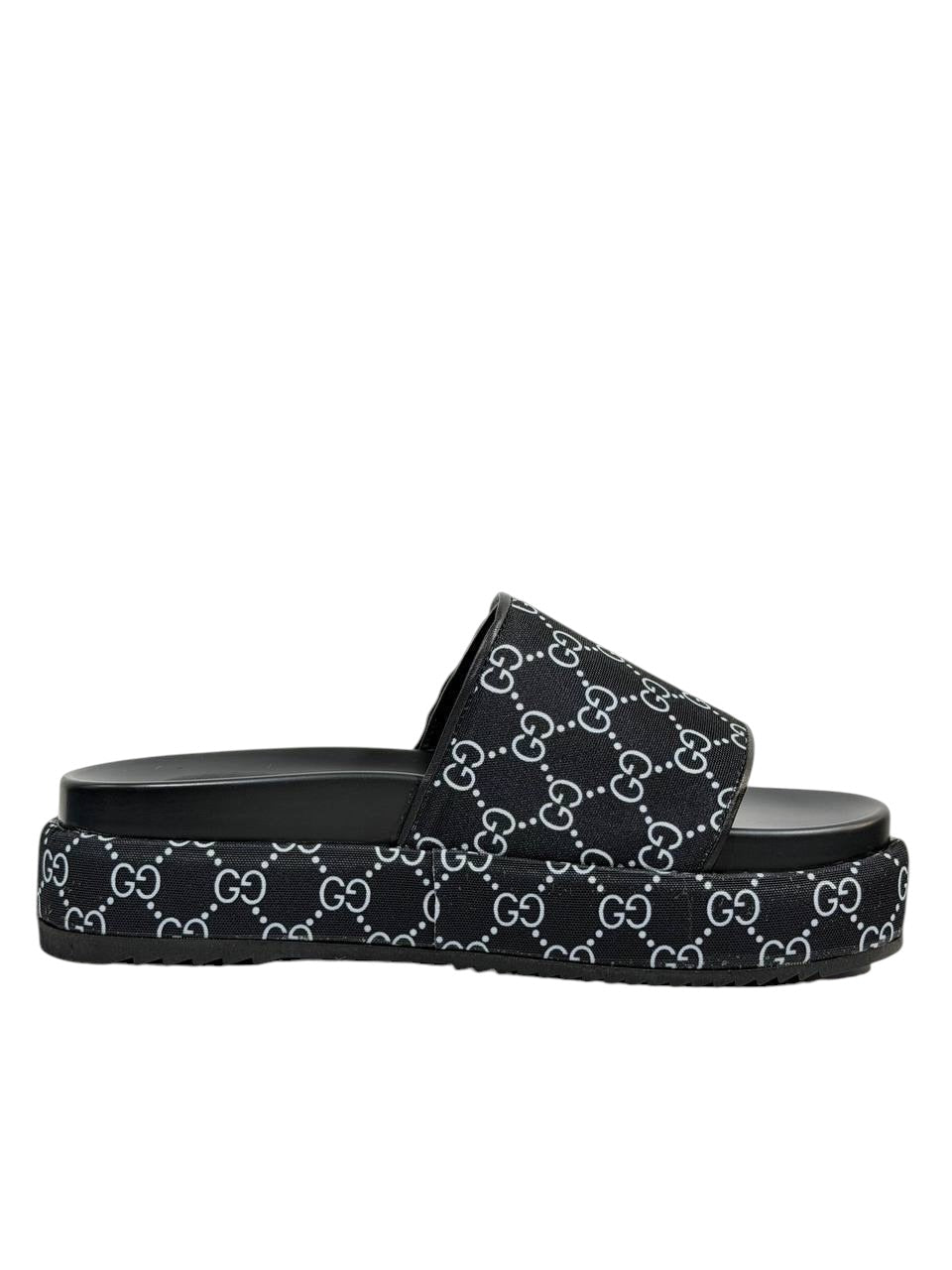GUCCI GG Canvas Slide Sandals – Black Monogram Edition 🖤🌀 - MASTERPIECE