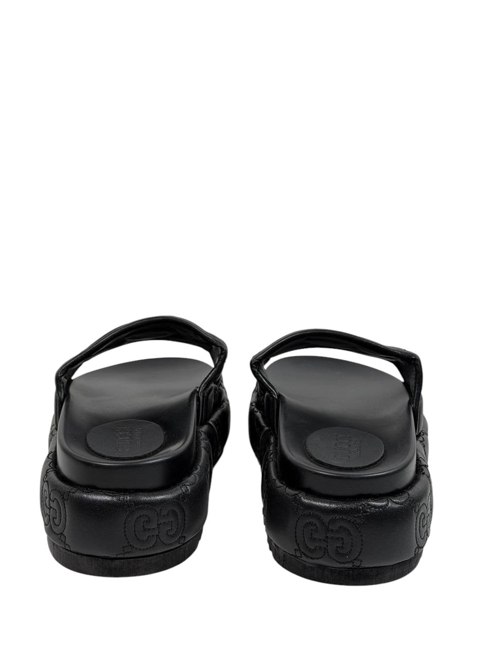 GUCCI GG Embossed Slide Sandals – Black Edition 🖤✨ - MASTERPIECE