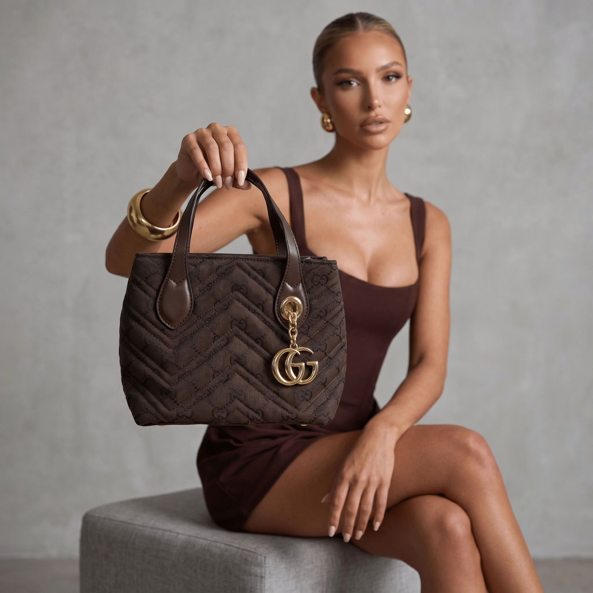 Gucci GG Matelassé Mini Tote Bag – Chocolate Brown 🤎✨ - MASTERPIECE