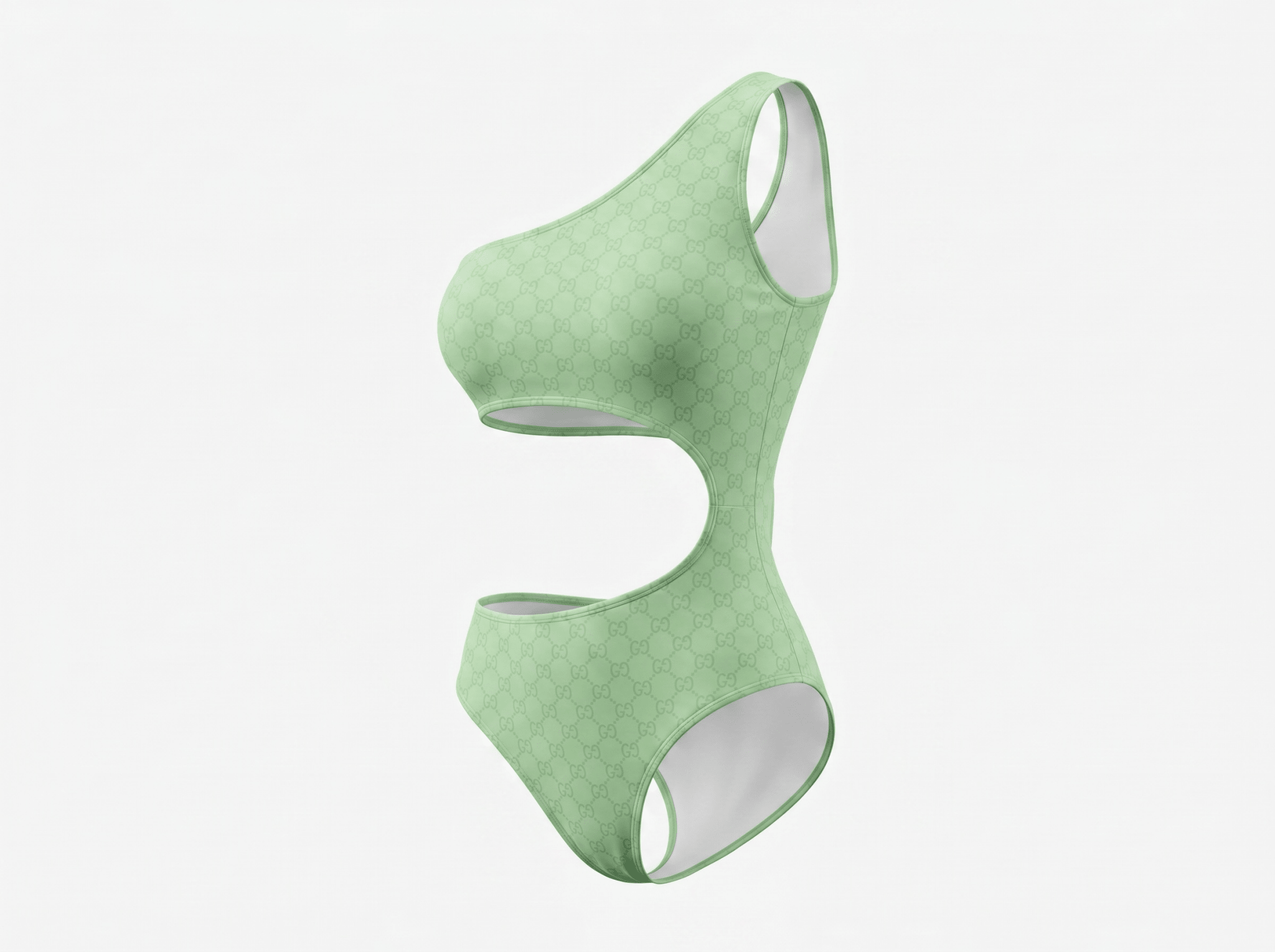 Gucci GG One-Shoulder Cut-Out Swimsuit – Mint Green 💚 - MASTERPIECE