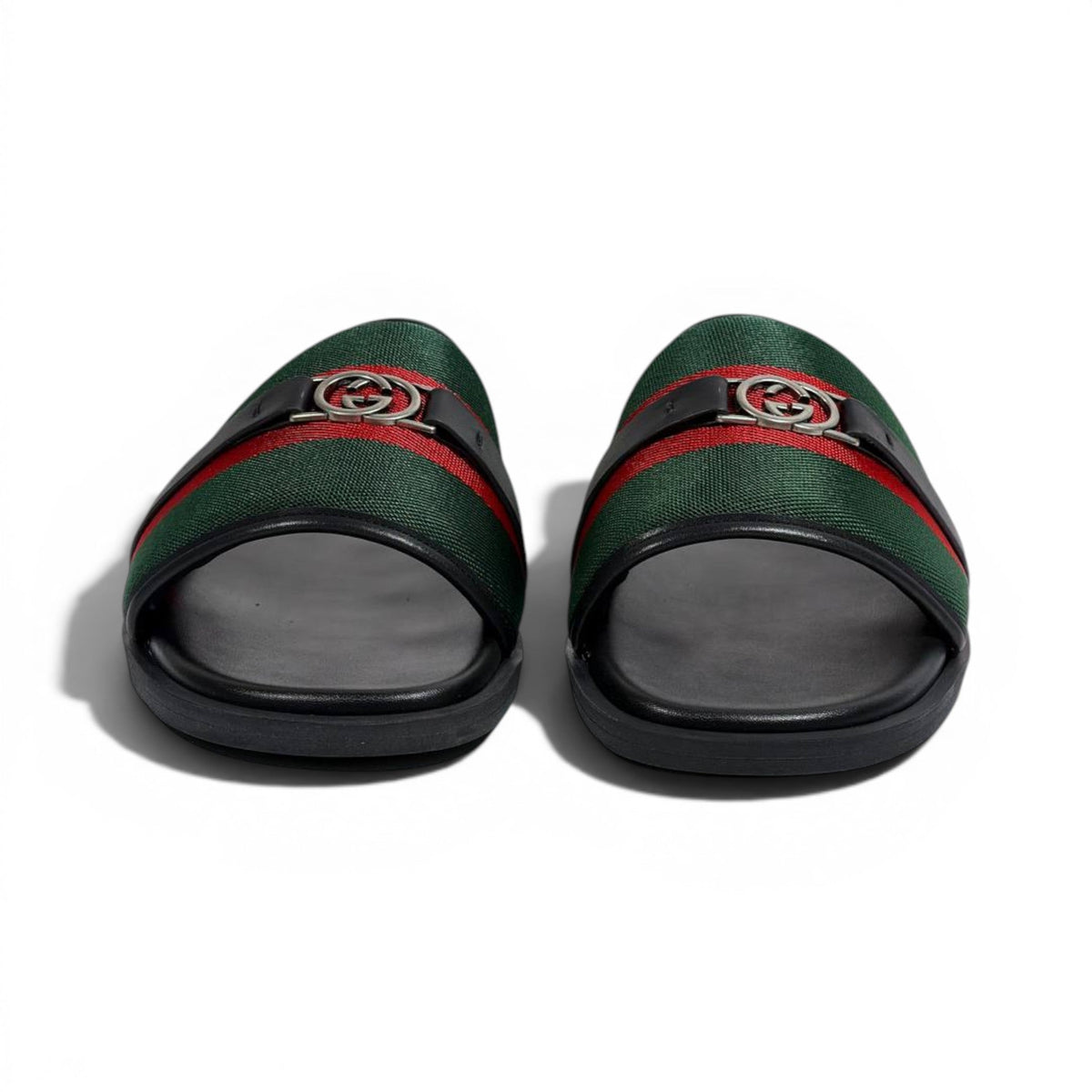 Gucci Green Web Slide Sandals – Luxury Designer Summer Slippers 💚❤️✨ - MASTERPIECE