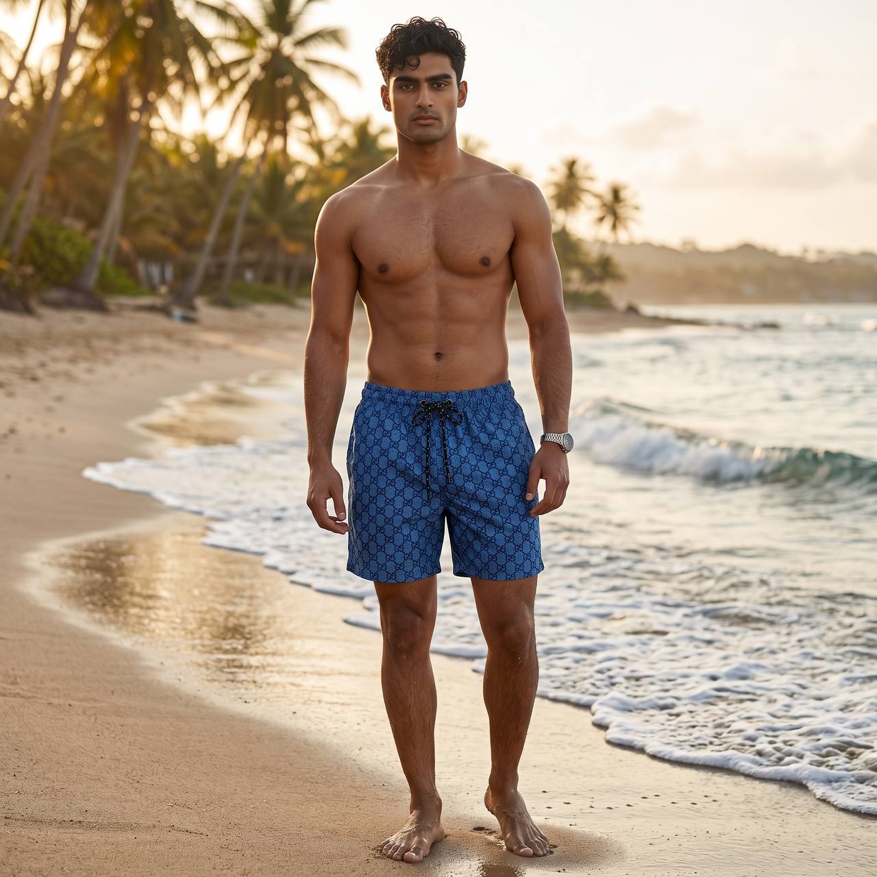Gucci Monogram Blue Swim Shorts 🩳 | GG Pattern Luxury Beachwear - MASTERPIECE