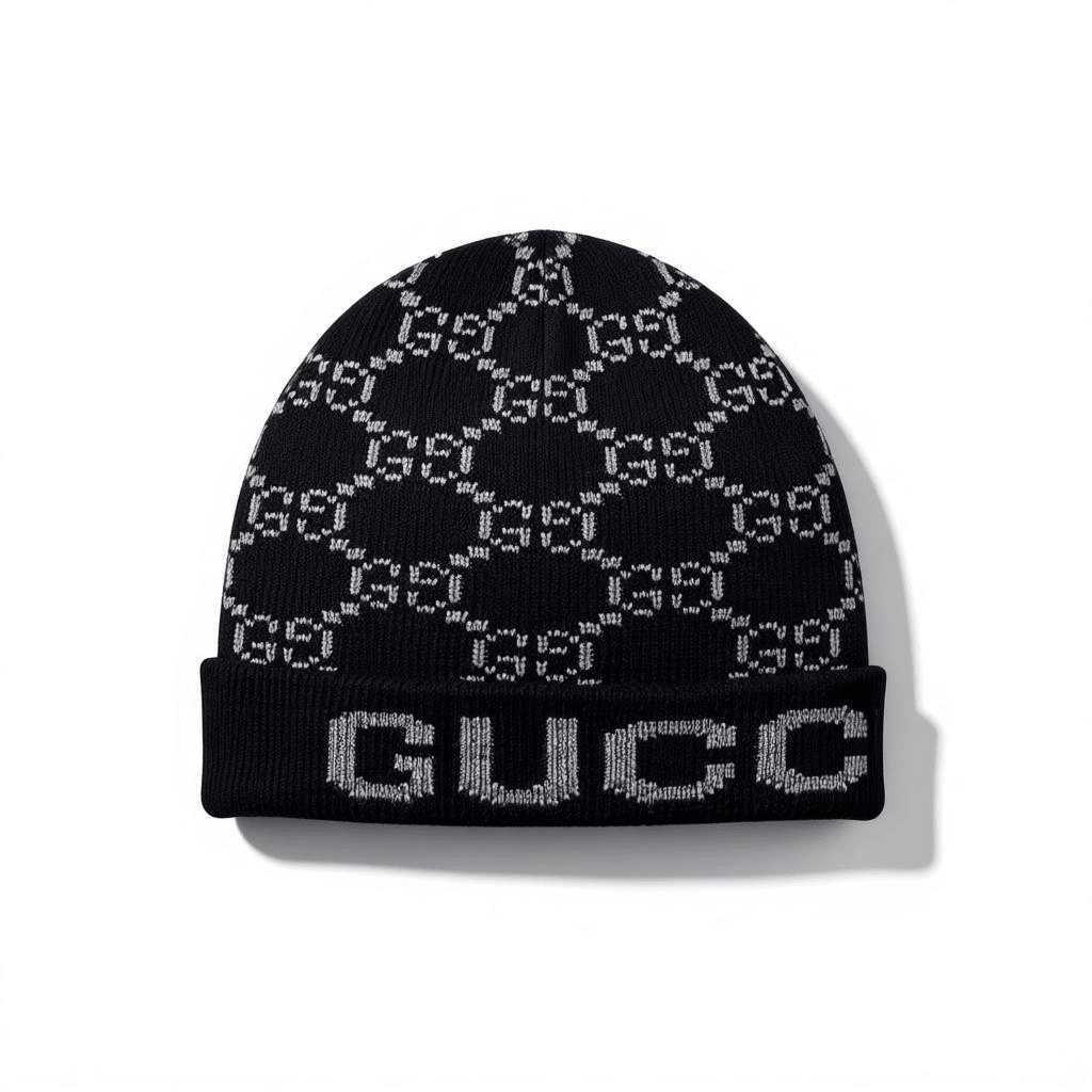 Gucci Monogram GG Knit Beanie — Black - MASTERPIECE