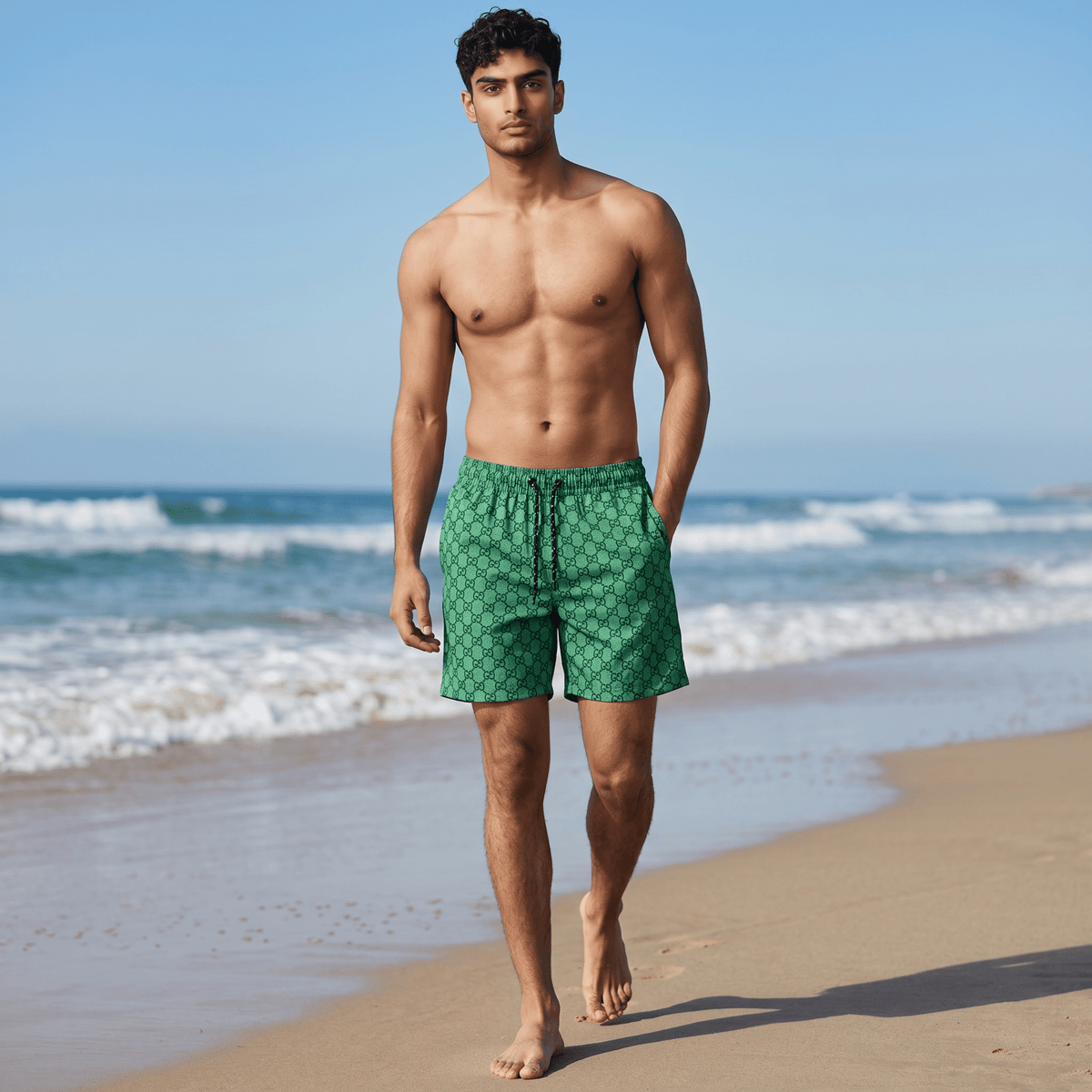 Gucci Monogram Swim Shorts – Emerald Green Edition 💚 - MASTERPIECE