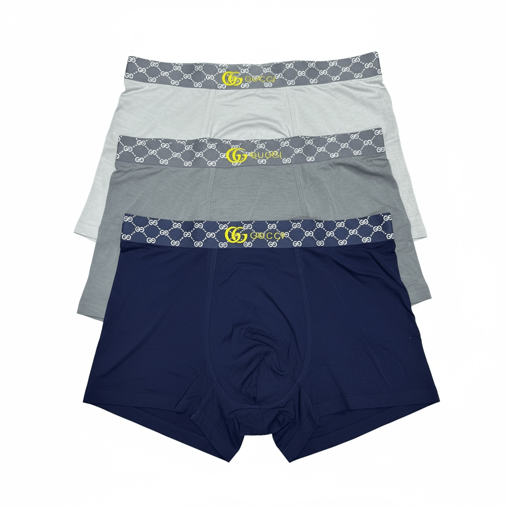 Gucci Signature Boxer Briefs – Premium 3-Pack Set 🩲✨ - MASTERPIECE
