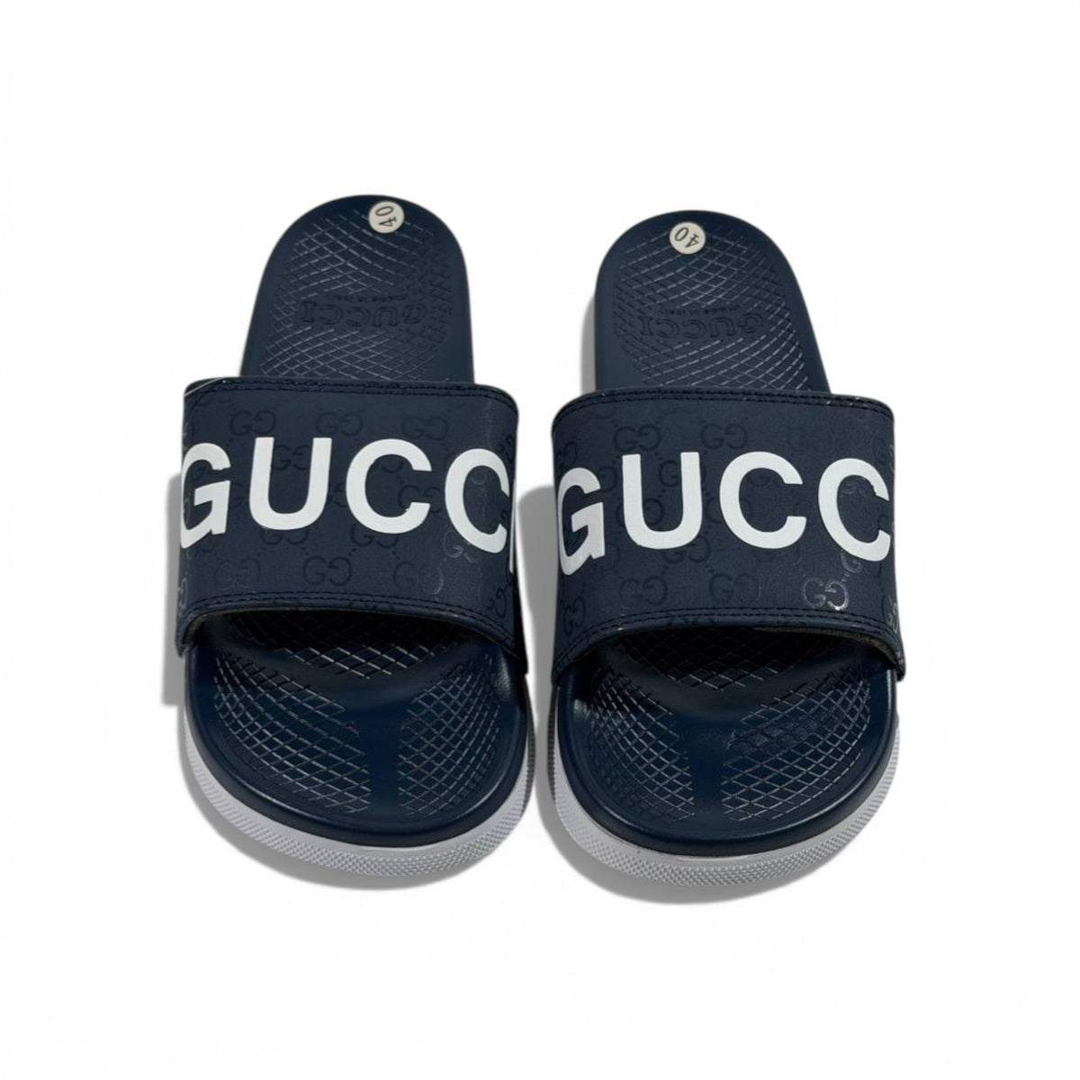 🔵 Gucci Slides – Navy Signature Edition 👑✨ - MASTERPIECE