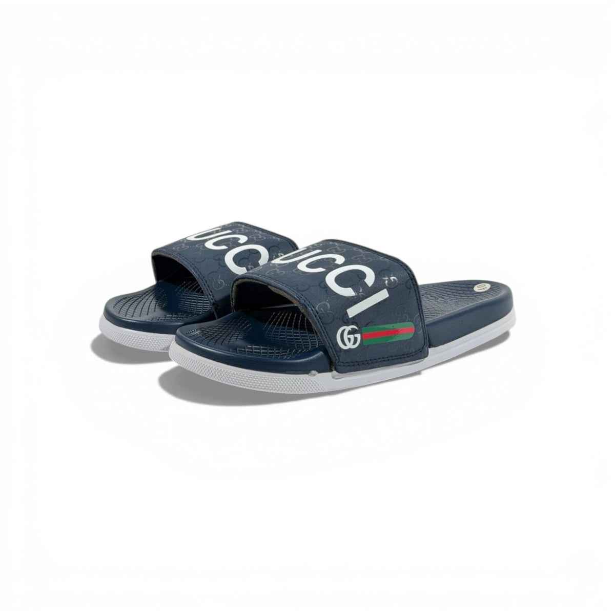 🔵 Gucci Slides – Navy Signature Edition 👑✨ - MASTERPIECE