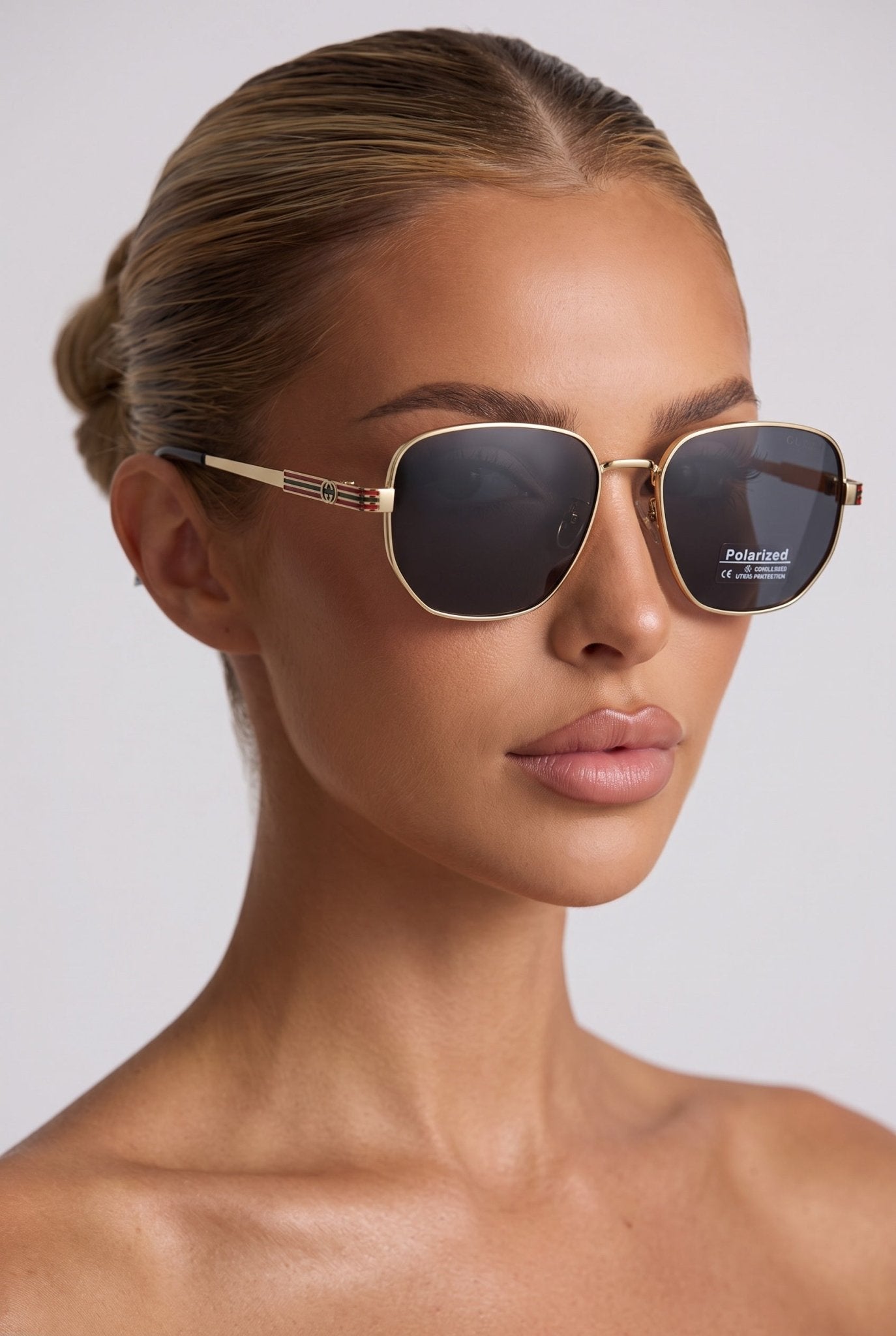 Gucci Sunglasses – Gold Frame Black Lens 🕶️ - MASTERPIECE