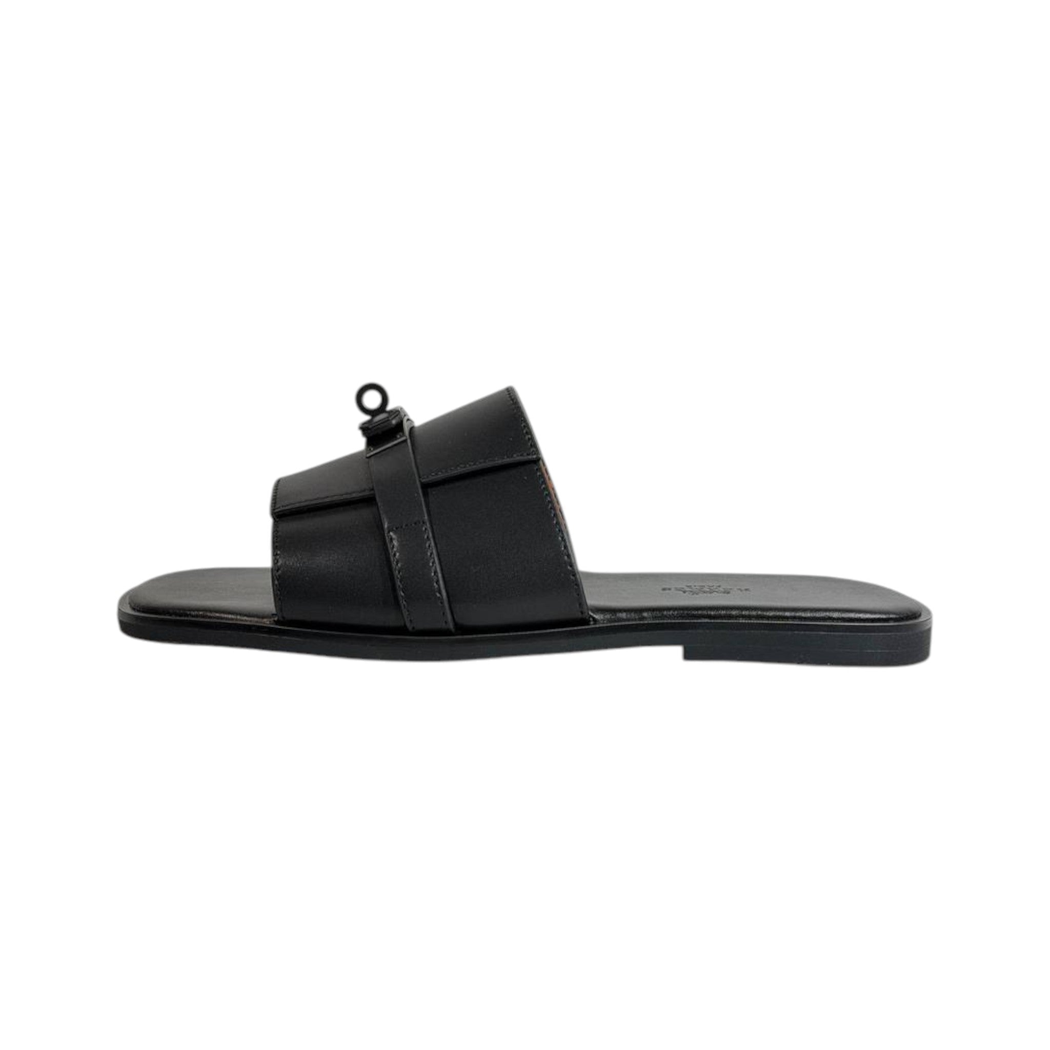 Hermès Black Double Strap Slides – Timeless Luxury Flat Sandals 🖤👡 - MASTERPIECE