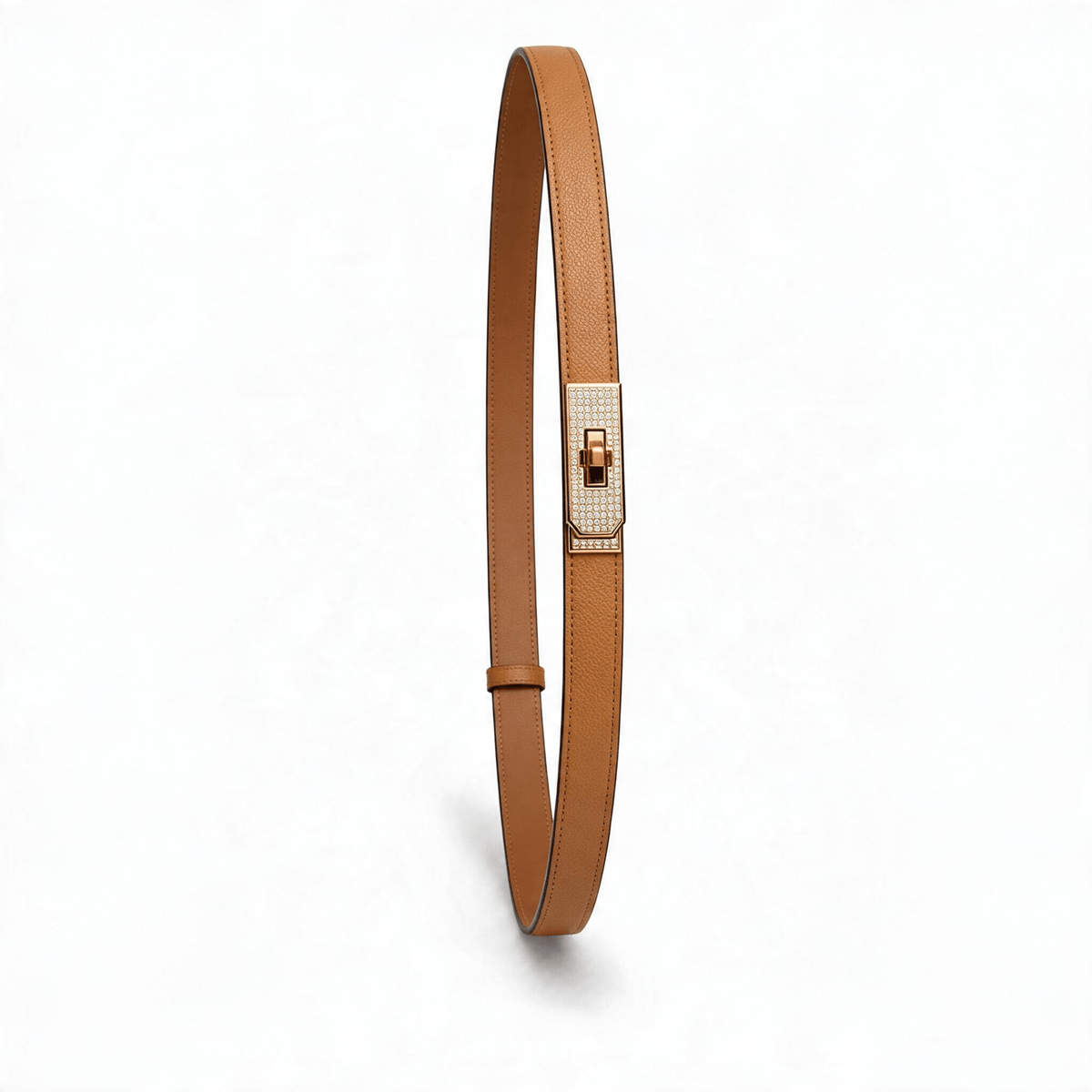 ✨ Hermès Crystal Kelly Lock Leather Belt – Luxury Brown Designer Belt 🤎 - MASTERPIECE