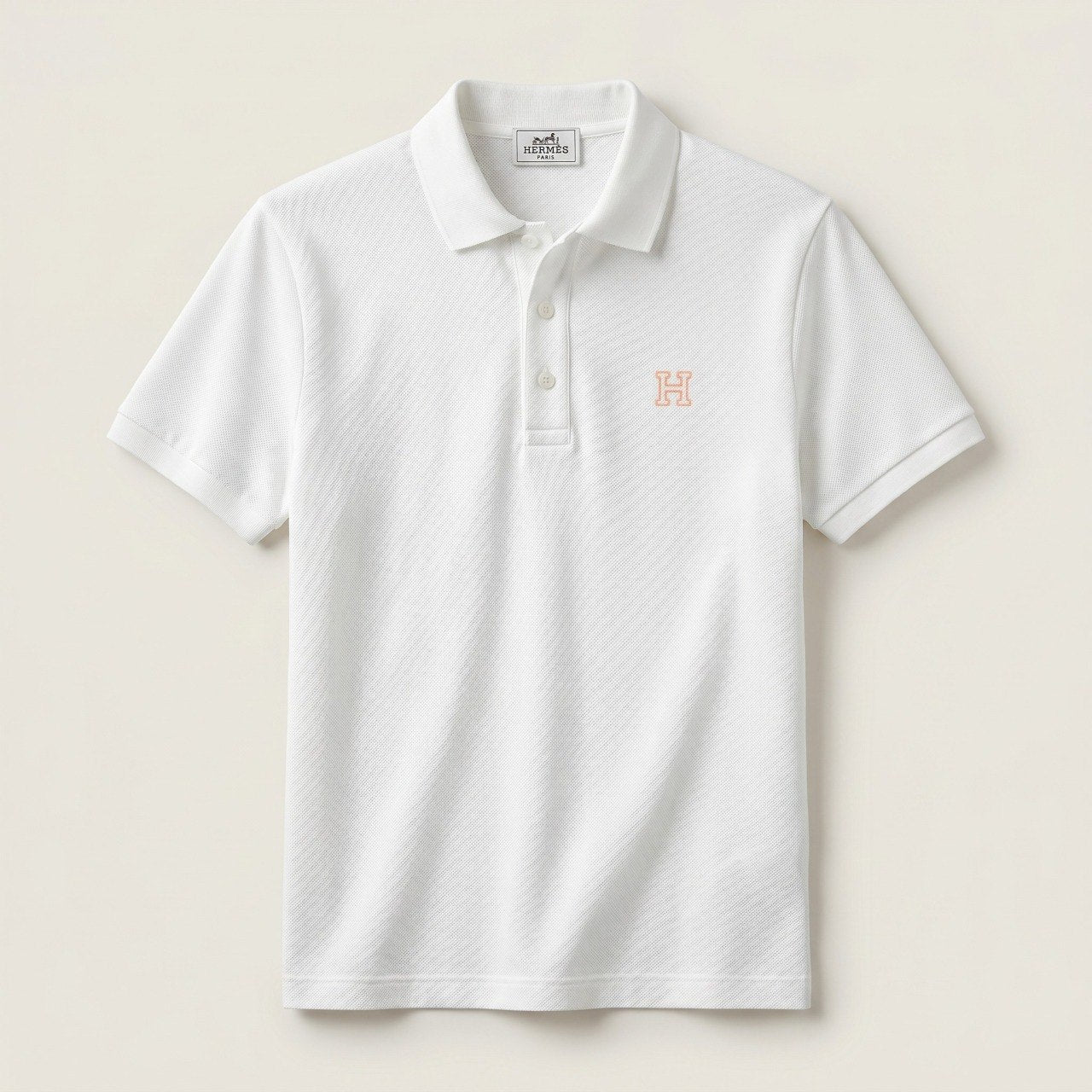 🧡 Hermès Essential Luxury White Polo – Refined Elegance Collection - MASTERPIECE
