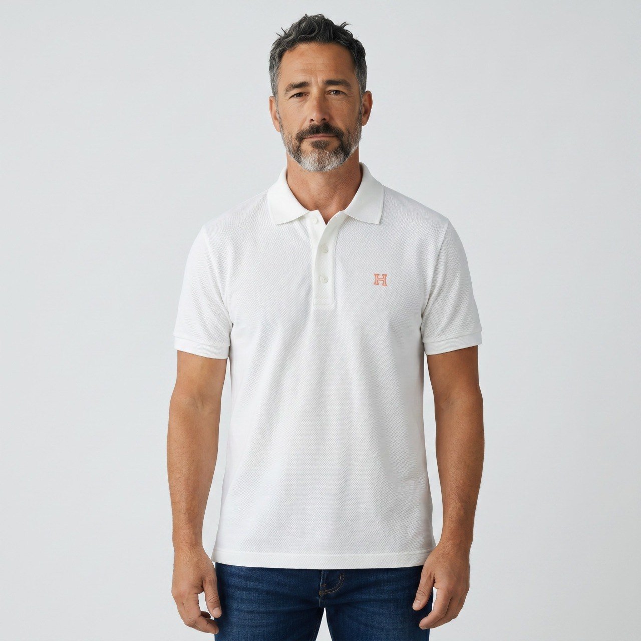 🧡 Hermès Essential Luxury White Polo – Refined Elegance Collection - MASTERPIECE