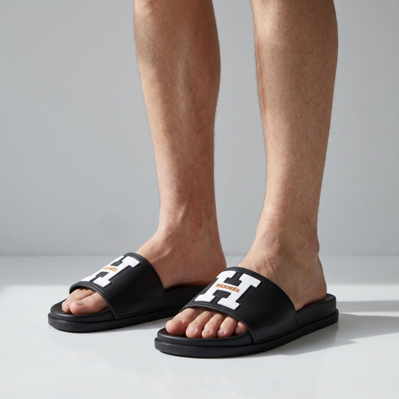 🖤✨ Hermès H Logo Slide Sandals – Luxury Men's Comfort Slides - MASTERPIECE