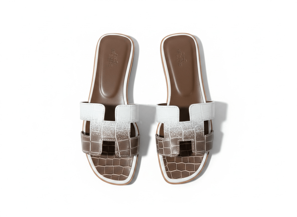 Hermès Himalaya-Inspired Luxury Slides 🤍🐊✨ - MASTERPIECE