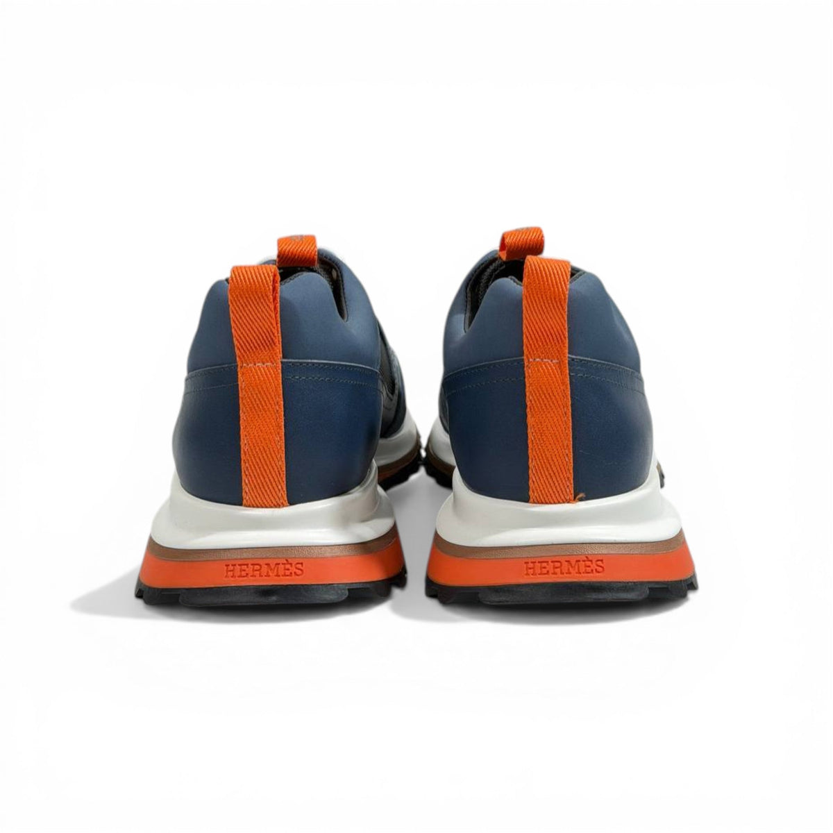 Hermès Hybrid Sneakers – Navy & Orange Sport Luxe Edition 🧡💙 - MASTERPIECE