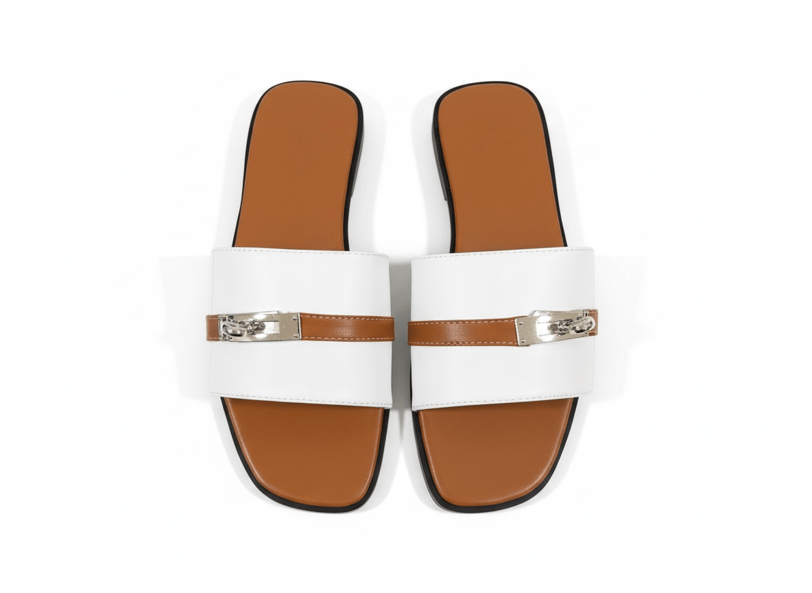 HERMÈS Inspired Oran Lock Sandals 🤍🤎 | Classic Contrast Edition - MASTERPIECE