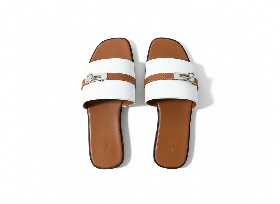 HERMÈS Inspired Oran Lock Sandals 🤍🤎 | Classic Contrast Edition - MASTERPIECE