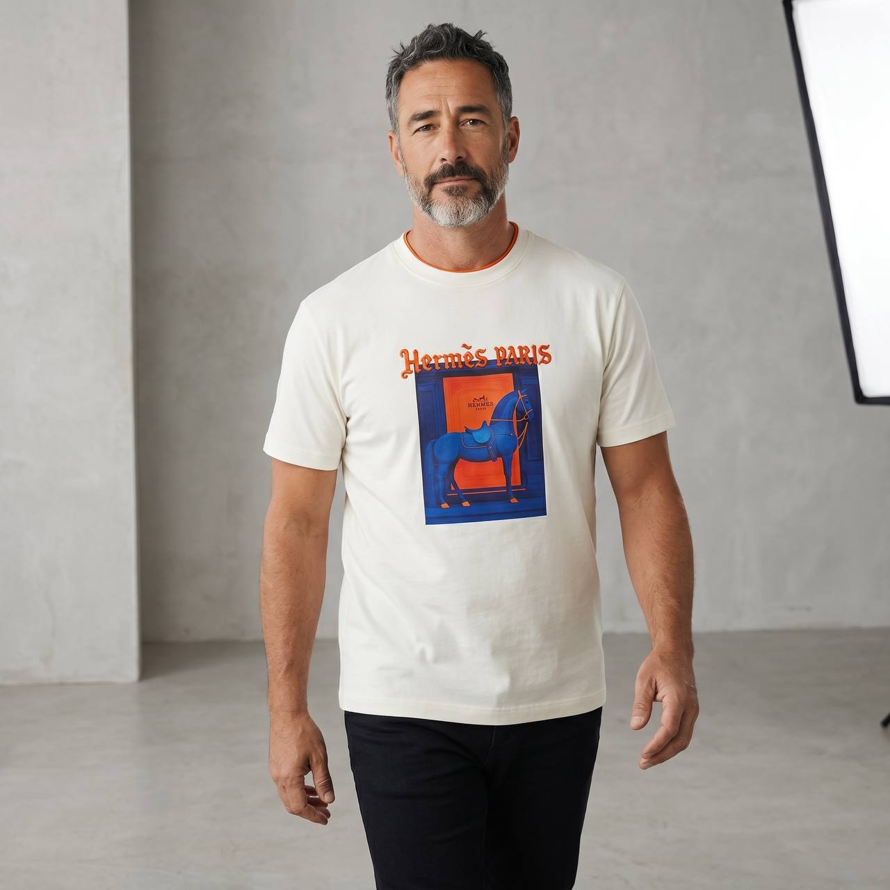Hermès Paris Equestrian Graphic T-Shirt 🐎🧡 - MASTERPIECE