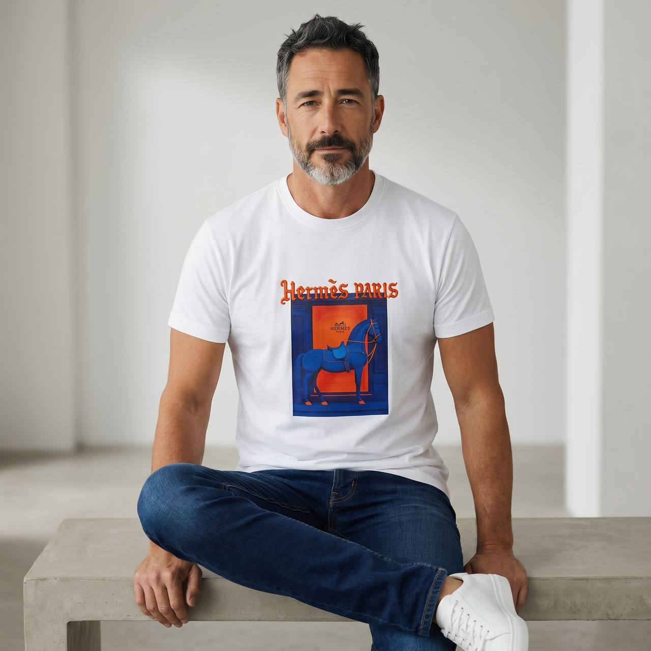 Hermès Paris Equestrian Graphic T-Shirt 🐎🧡 - MASTERPIECE