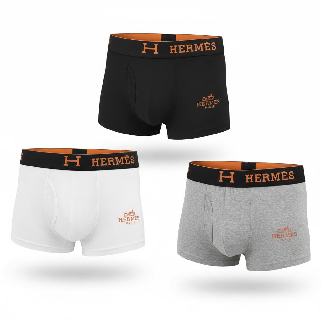 Hermès Premium Boxer Briefs 3 - Pack – Signature Comfort Edition 🩲✨ - MASTERPIECE