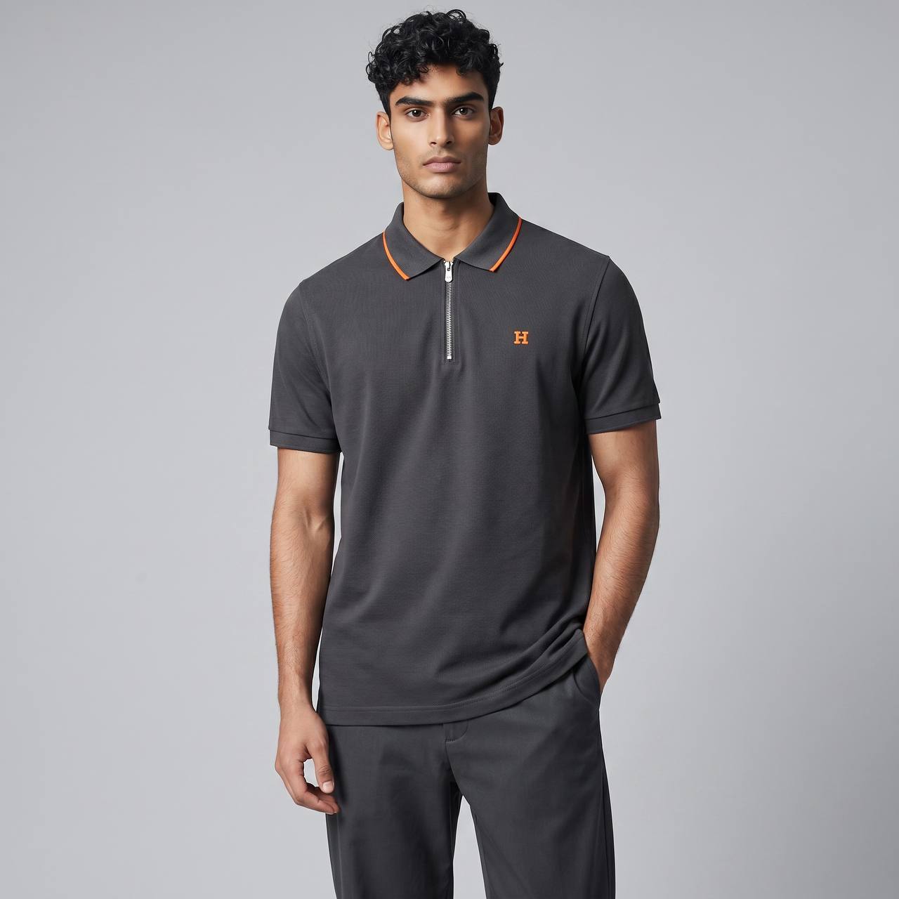 Hermès - Premium Zip Polo – Black Edition 🖤🔥 | Luxury Minimal Design - MASTERPIECE