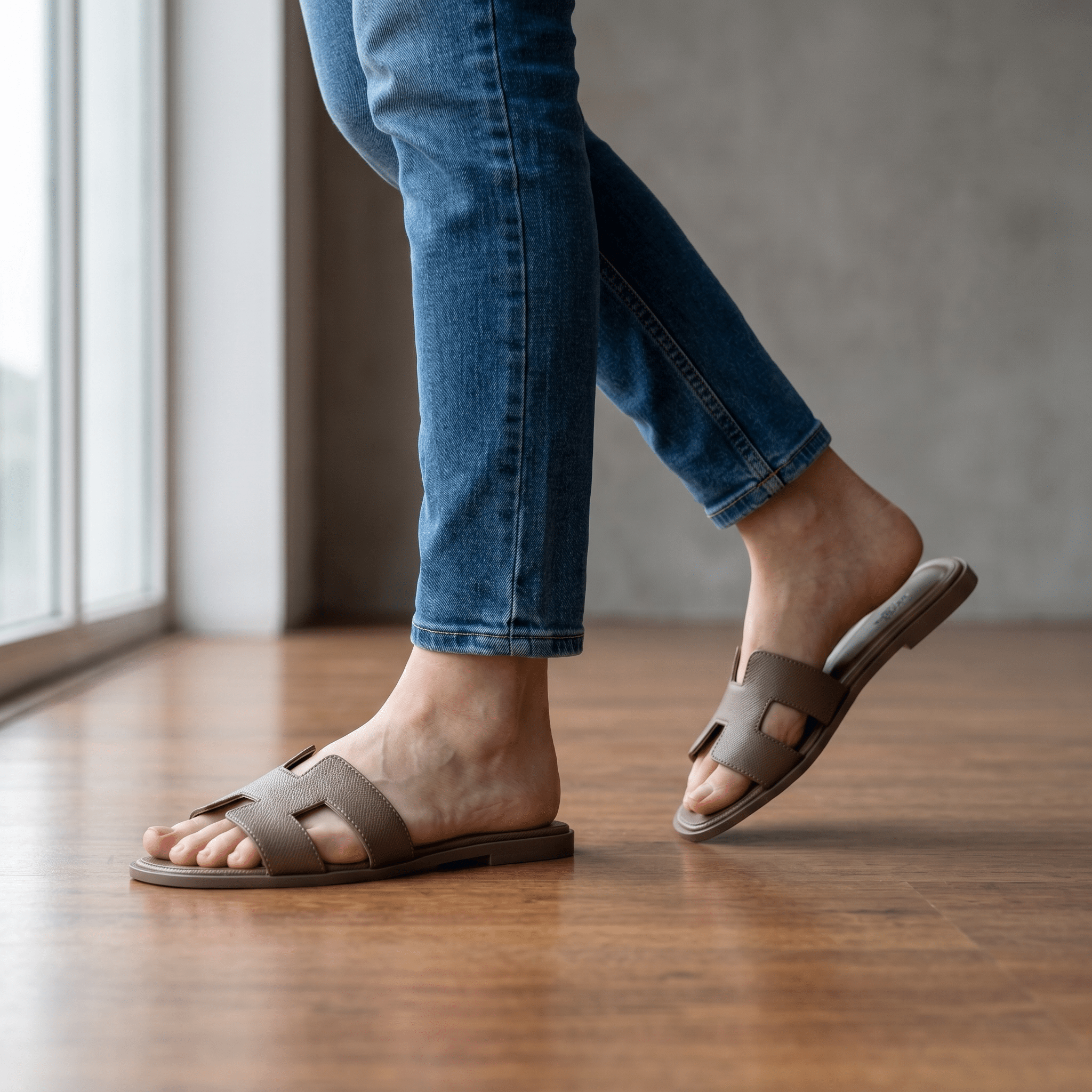 Hermès Taupe Flat Slides 🤎✨ - MASTERPIECE