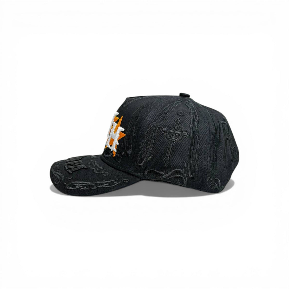 🧢 HH Star Logo Distressed Cap – Black Streetwear Edition - MASTERPIECE