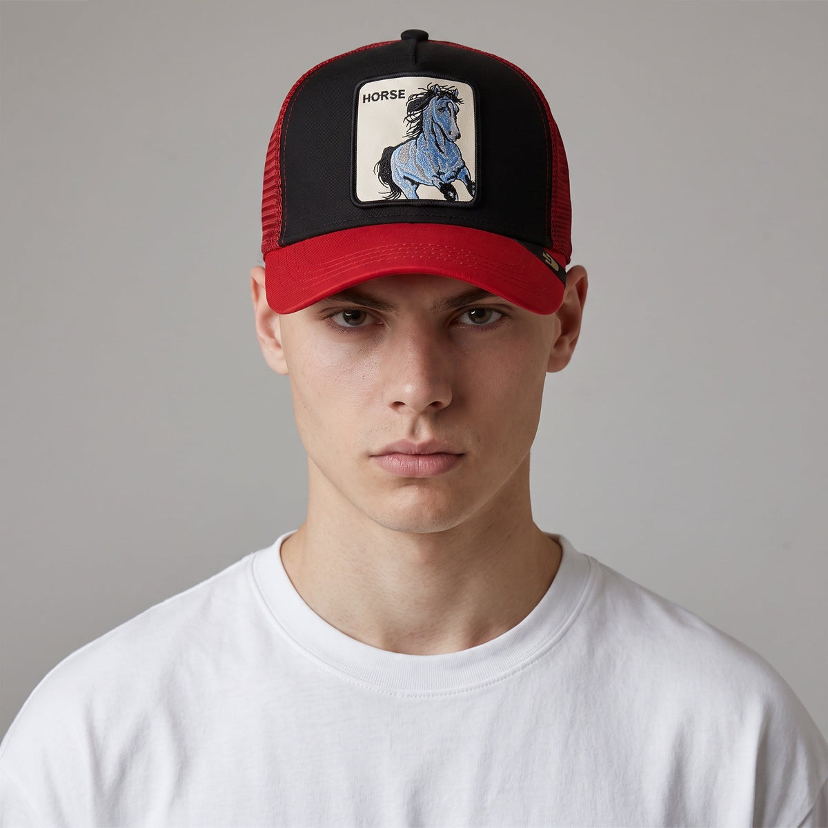 Horse Trucker Cap – Red & Black 🐎🧢 - MASTERPIECE