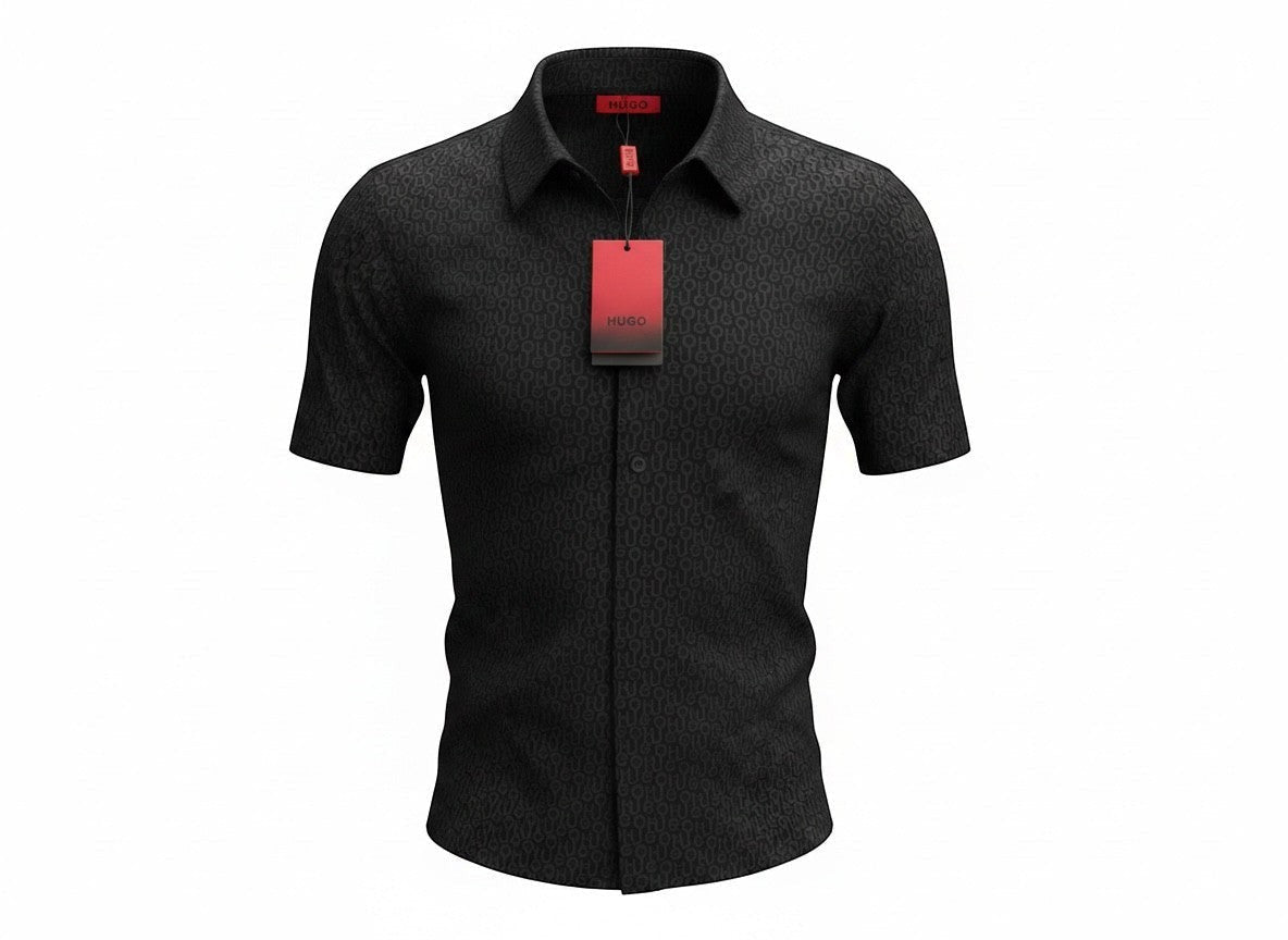 HUGO All - Over Monogram Shirt 🖤🔥 Premium Statement Piece - MASTERPIECE