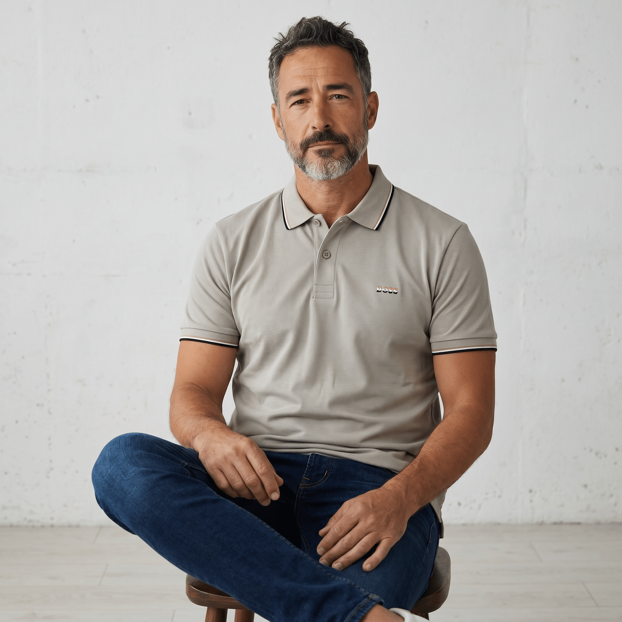 🤍✨ Hugo Boss Beige Luxury Polo Shirt – Timeless Smart Casual Essential 👔🔥 - MASTERPIECE